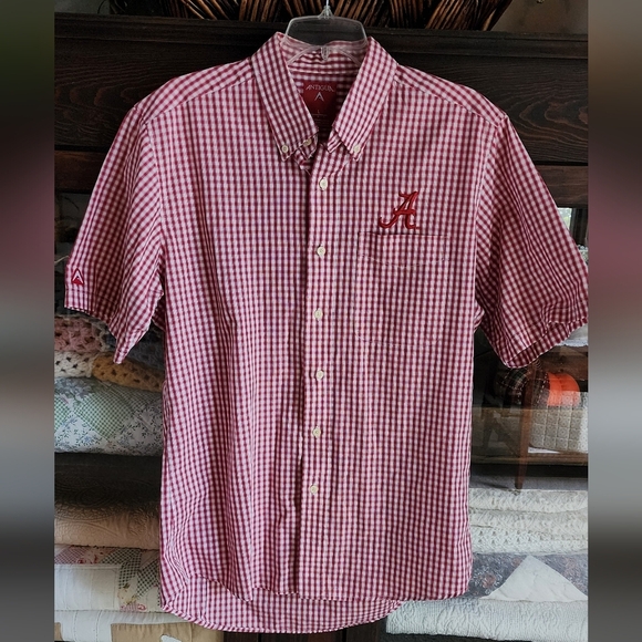 Antigua Other - Antigua Red and White Gingham Alabama Button-Down Shirt
